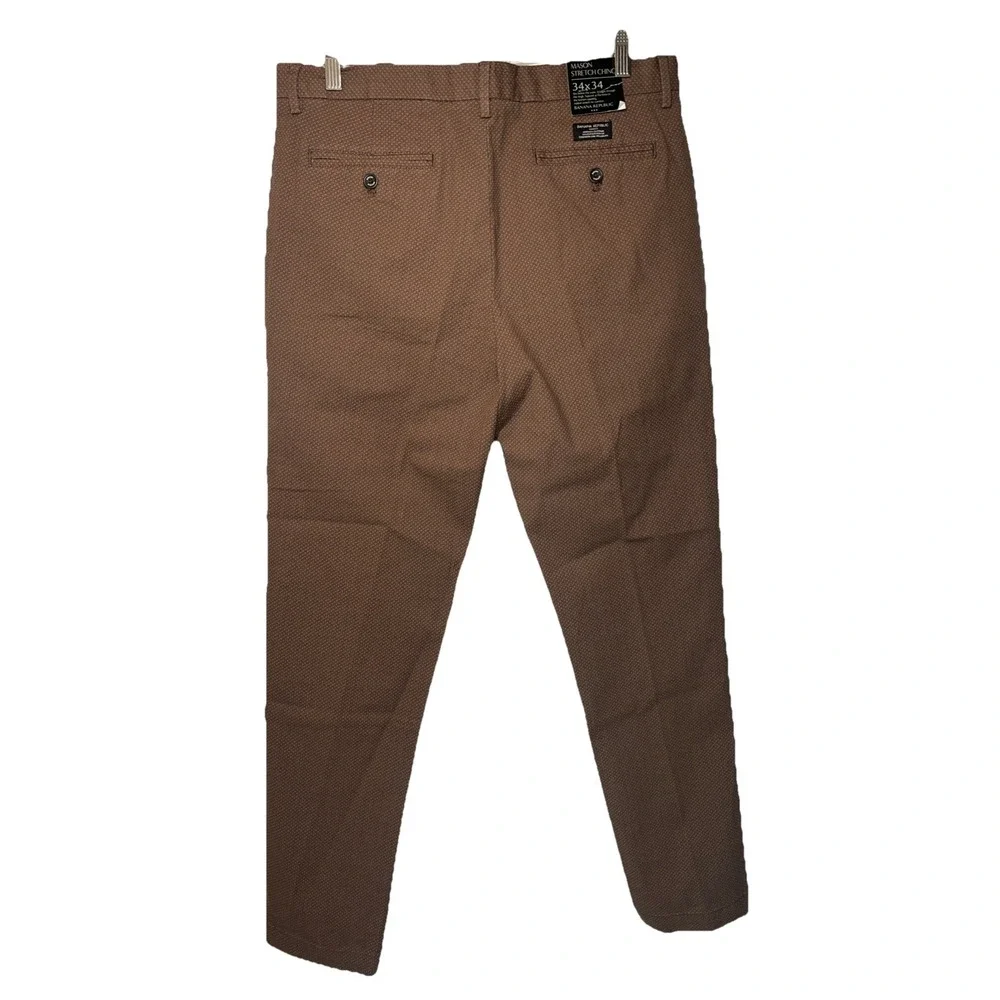 Banana Republic Mason Stretch Chino Pants Mens 34x34‎ Brown Tapered Fit Stretch